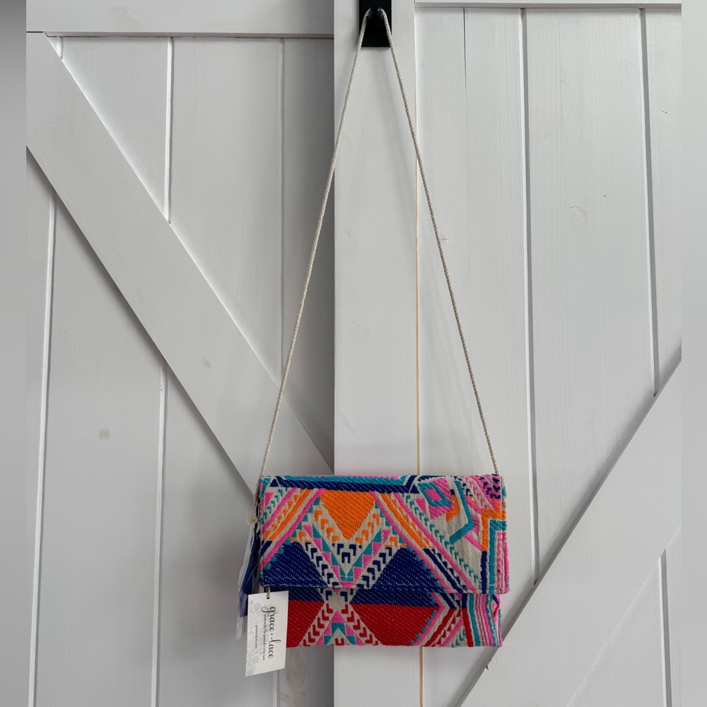 Grace & Lace Aztec Patterned Crossbody Bag / Clutch